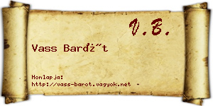 Vass Barót névjegykártya